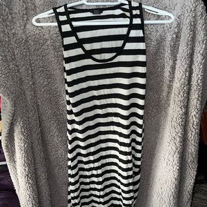 black and white racer back maxi dress